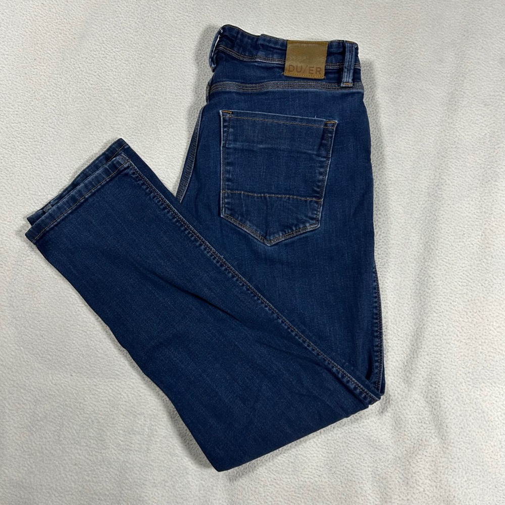 DUER Relaxed Taper Jeans Mens 32x30 Indigo Blue‎ L2X Performance Denim MFLR3002